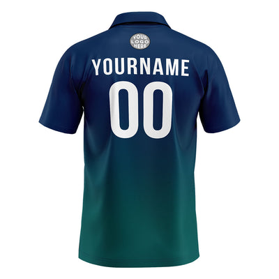 Custom Navy Green Football Polo Shirts Add Your Unique Logo/Name/Number enthsush