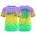Custom Full Print Design Authentic Baseball Jersey green-yellow-purple enthsush