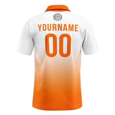 Custom White Orange Football Polo Shirts Add Your Unique Logo/Name/Number enthsush