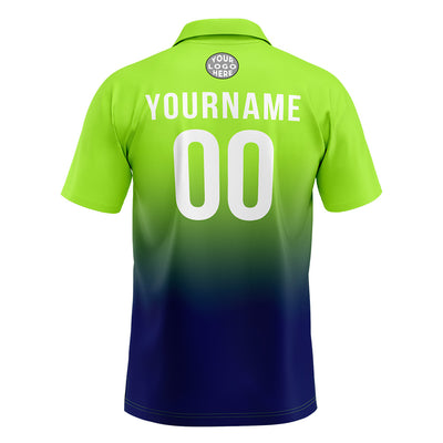 Custom Neon Green Navy Football Polo Shirts Add Your Unique Logo/Name/Number enthsush