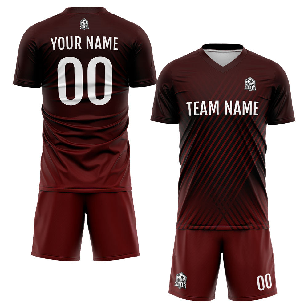 Custom Soccer Jerseys for Men Women Personalized Soccer Uniforms for Adult and Kid Burgundy&White enthsush