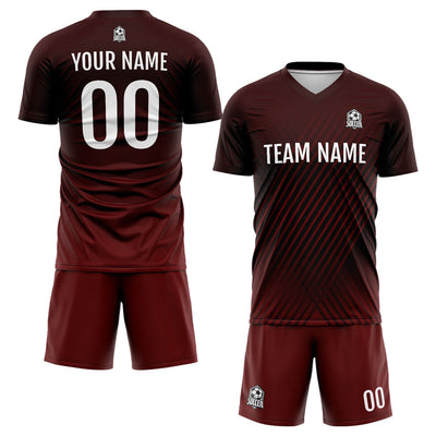 Custom Soccer Jerseys for Men Women Personalized Soccer Uniforms for Adult and Kid Burgundy&White enthsush