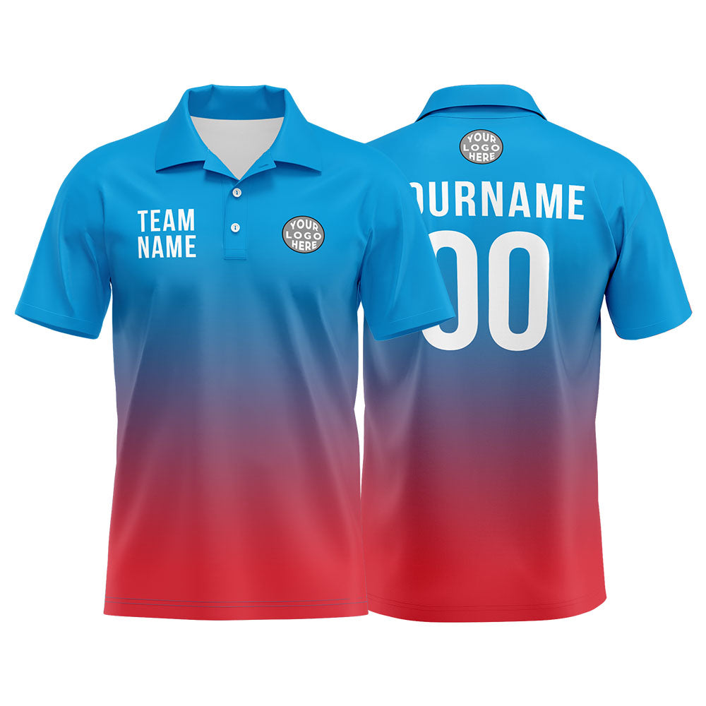 Custom Blue Red Hot Pink Football Polo Shirts Add Your Unique Logo/Name/Number enthsush