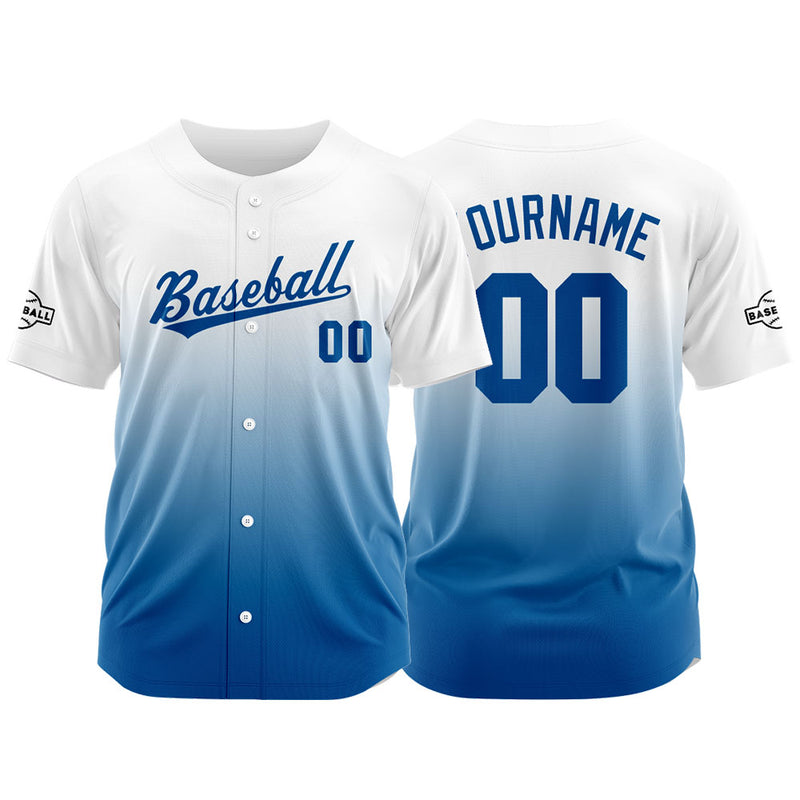 Custom Full Print Design Authentic Baseball Jersey blue-white
