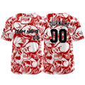 Custom Baseball Jersey Personalized Baseball Shirt for Men Women Kids Youth Teams Stitched and Print Red&White enthsush