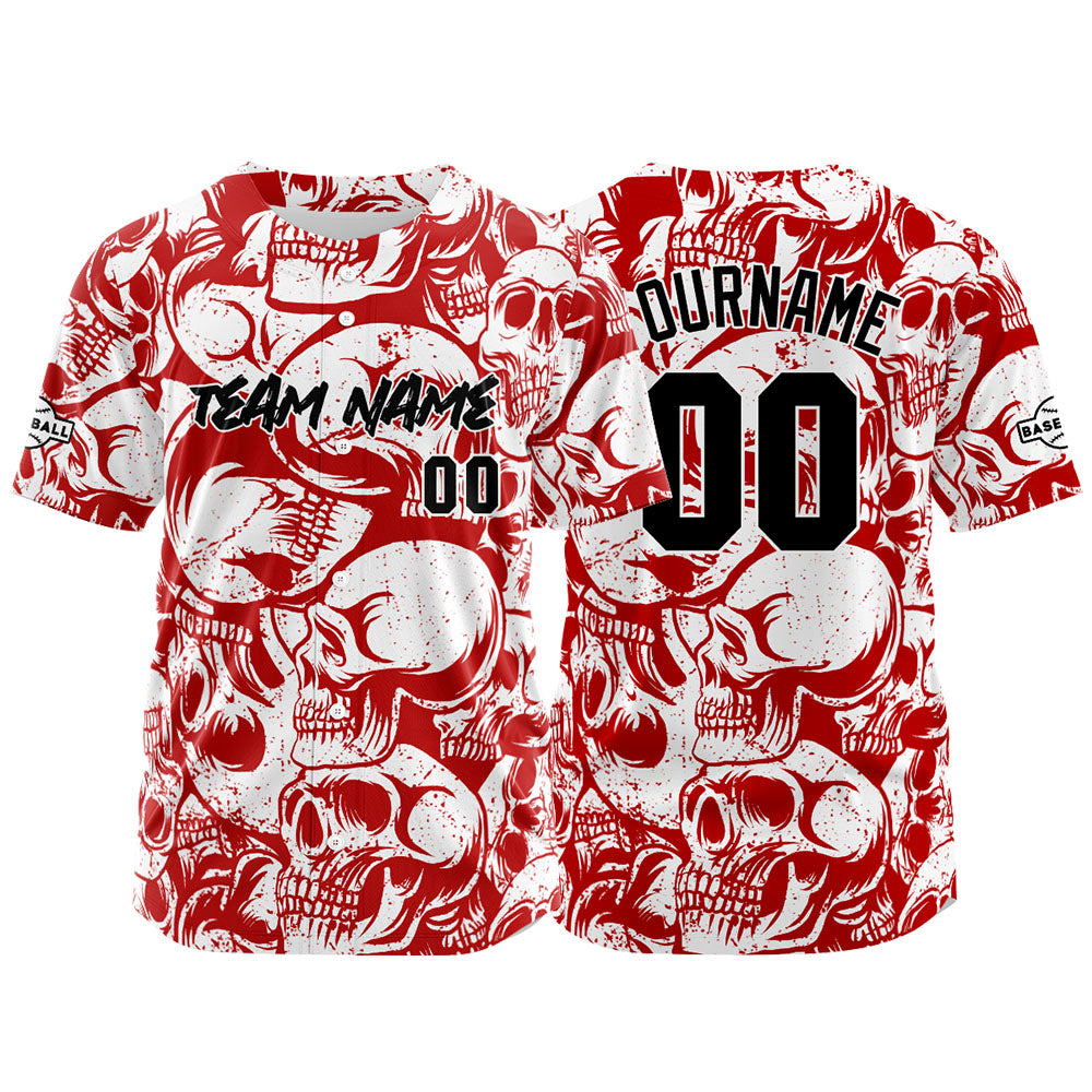 Custom Baseball Jersey Personalized Baseball Shirt for Men Women Kids Youth Teams Stitched and Print Red&White enthsush