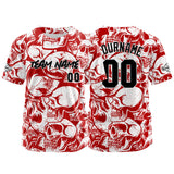 Custom Baseball Jersey Personalized Baseball Shirt for Men Women Kids Youth Teams Stitched and Print Red&White
