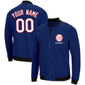Custom Long Sleeve Windbreaker Jackets Uniform Printed Your Logo Name Number Royal-White-Red enthsush