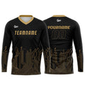 Custom Black Gold Basketball Soccer Football Shooting Long T-Shirt for Adults and Kids enthsush