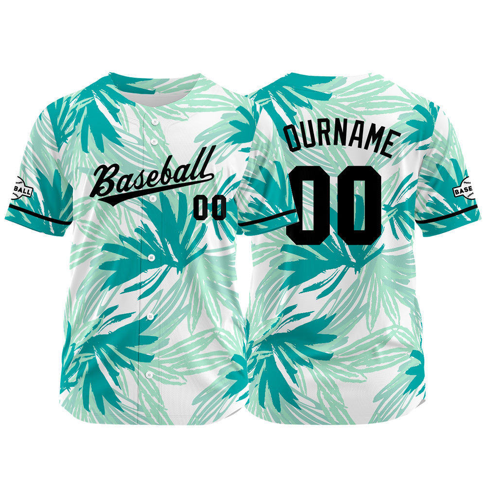 Custom Full Print Design Authentic Baseball Jersey Aqua green enthsush