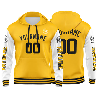 Custom Yellow White Sweatshirt Hoodie For Men Women Girl Boy Print Your Logo Name Number enthsush
