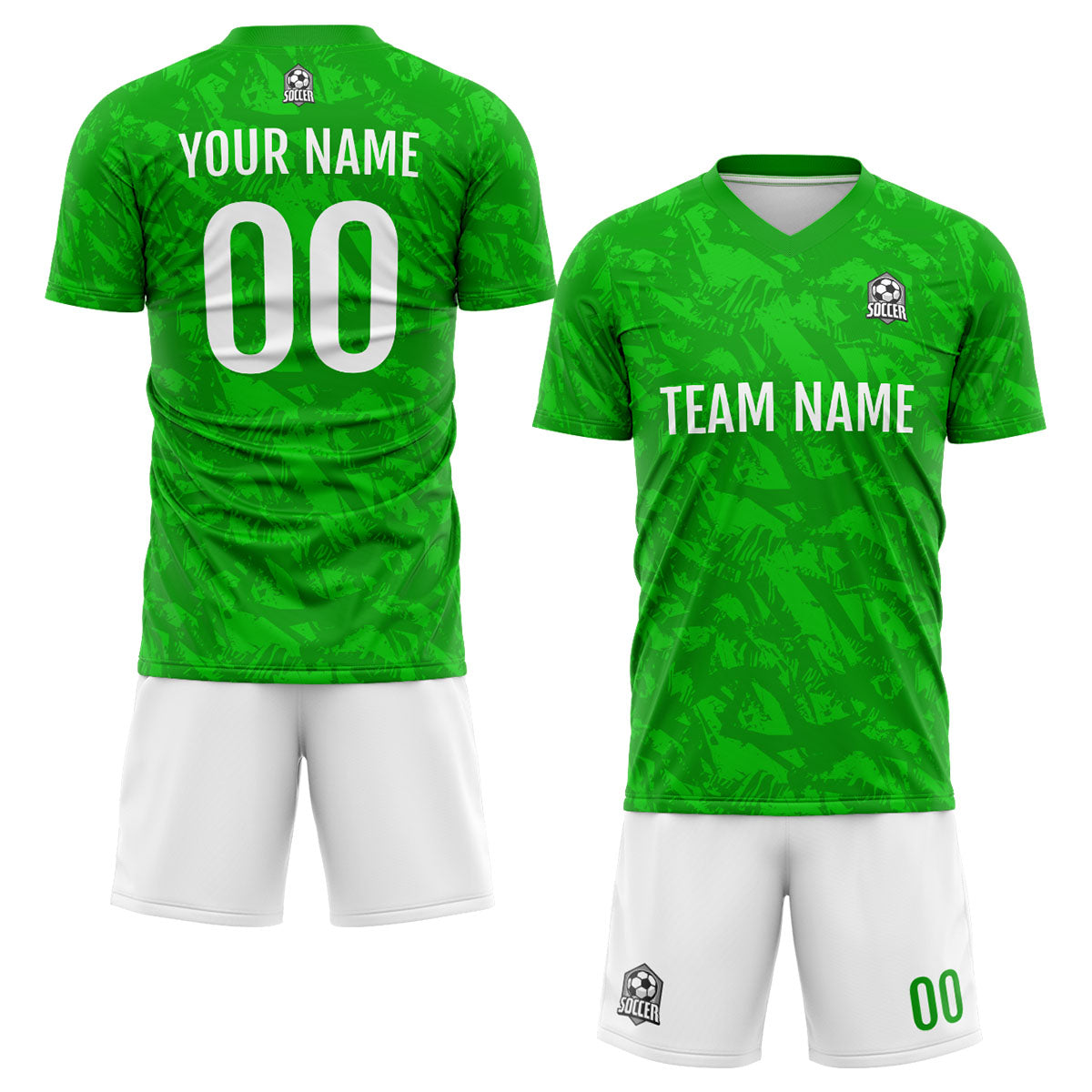 Custom Green Black Soccer Jerseys for Men Women Personalized Soccer Uniforms for Adult and Kid enthsush