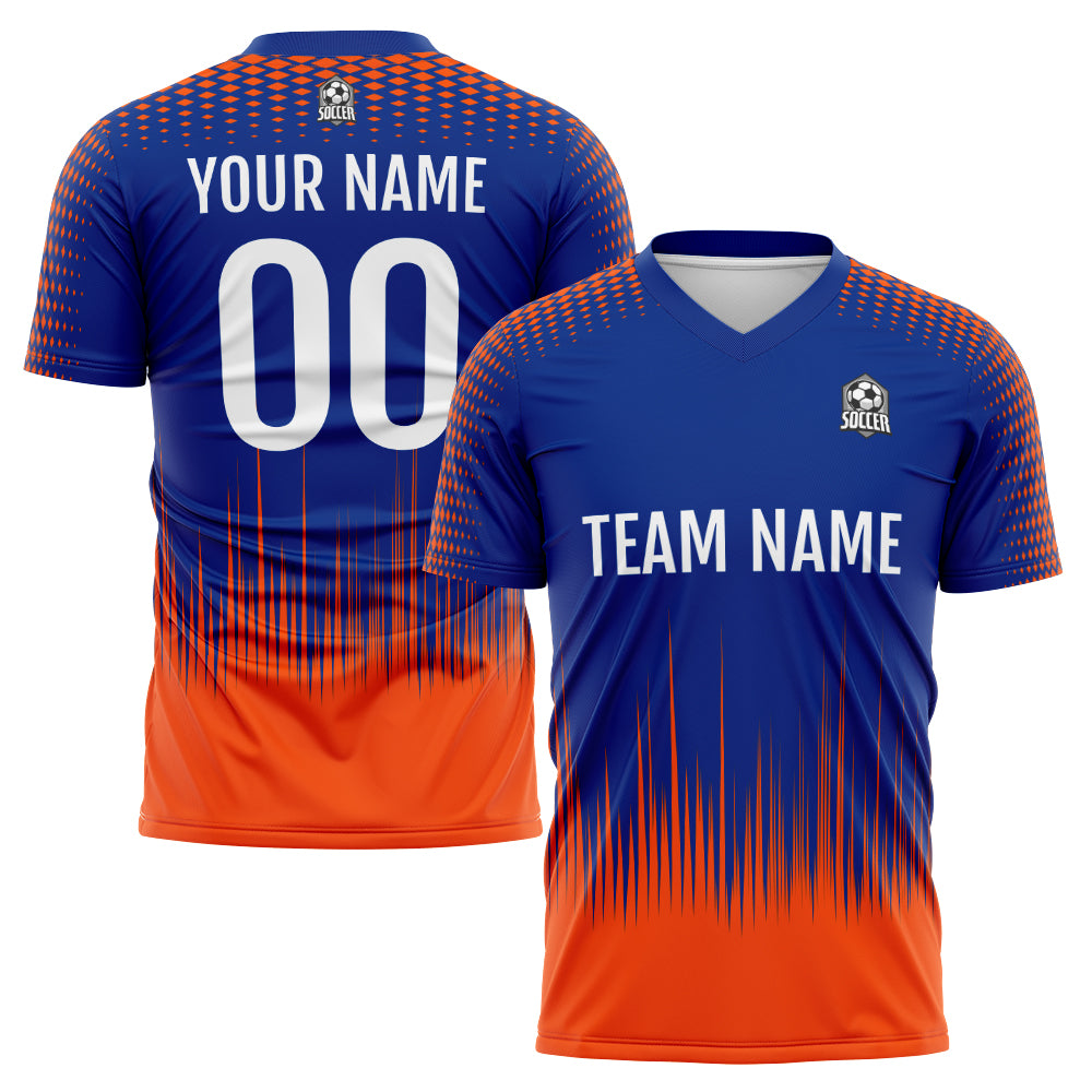 Custom Soccer Jerseys for Men Women Personalized Soccer Uniforms for Adult and Kid Royal&Orange enthsush