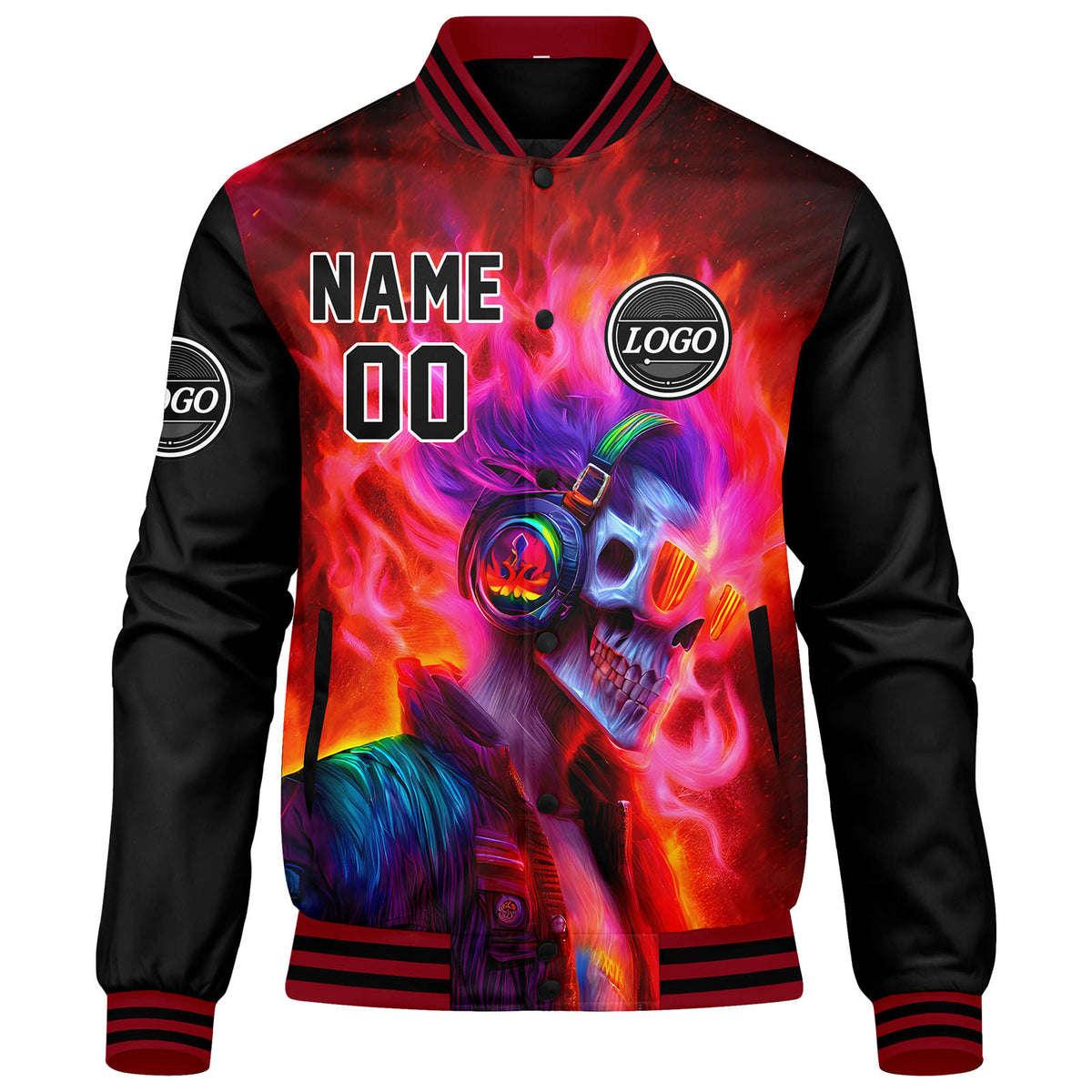 Custom Varsity Jacket Letterman jacket for Men, Women and Youth Red Black enthsush