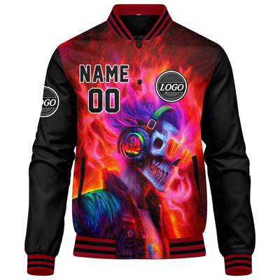 Custom Varsity Jacket Letterman jacket for Men, Women and Youth Red Black enthsush