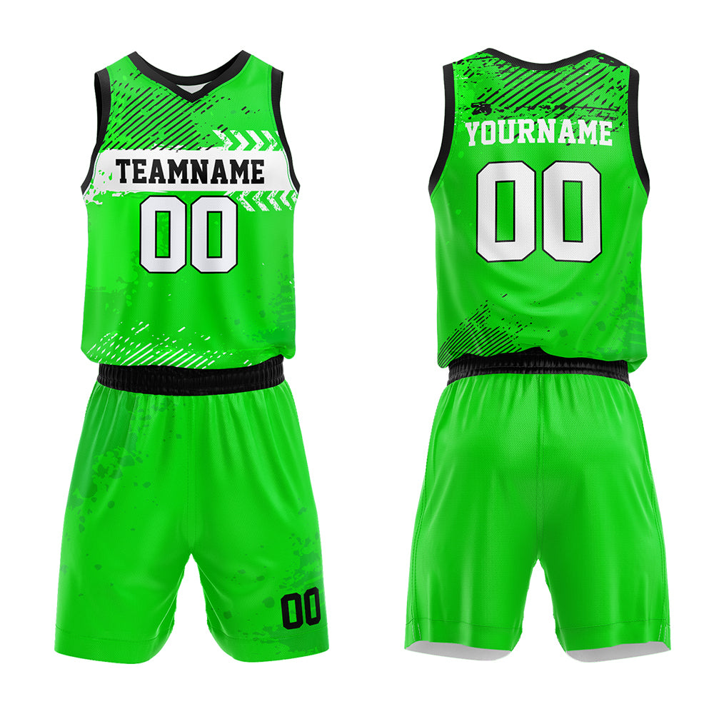 Custom Basketball Jersey Uniform Suit Printed Your Logo Name Number Green enthsush