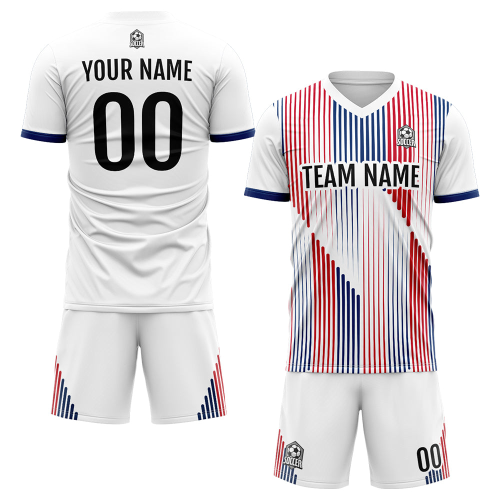 Custom Soccer Jerseys for Men Women Personalized Soccer Uniforms for Adult and Kid White-Red-Royal enthsush