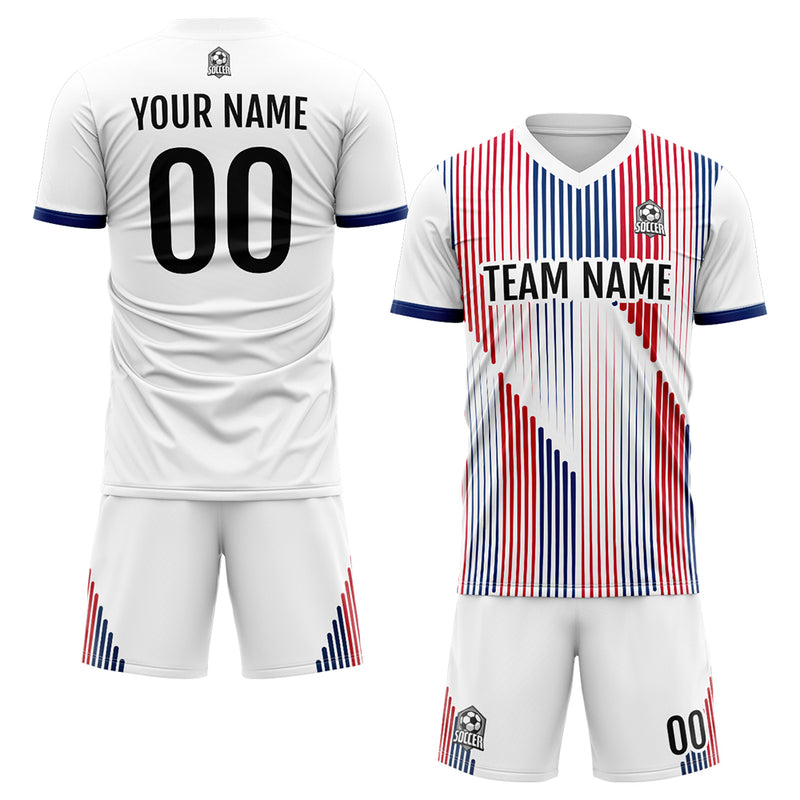 Custom Soccer Jerseys for Men Women Personalized Soccer Uniforms for Adult and Kid White-Red-Royal