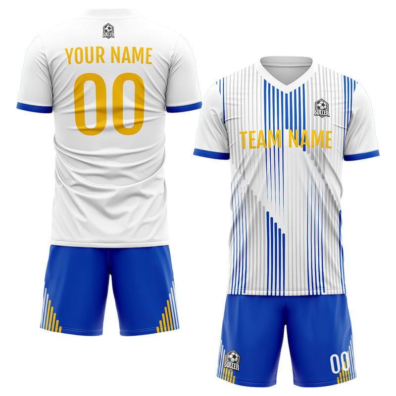 Custom Soccer Jerseys for Men Women Personalized Soccer Uniforms for Adult and Kid White-Blue
