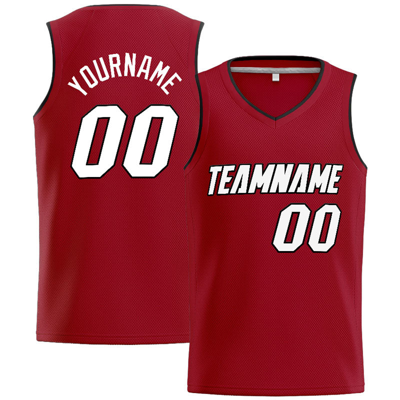 Custom Stitched Basketball Jersey for Men, Women And Kids Red-White-Black enthsush