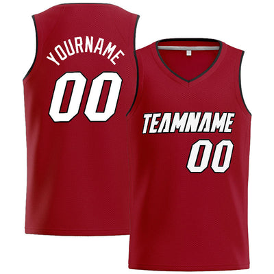 Custom Stitched Basketball Jersey for Men, Women And Kids Red-White-Black enthsush