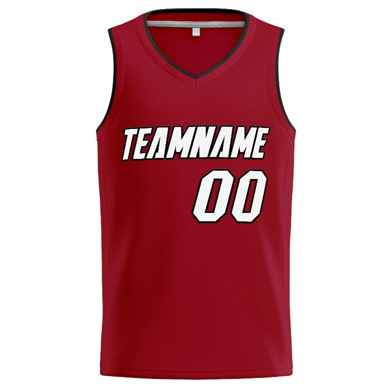 Custom Stitched Basketball Jersey for Men, Women And Kids Red-White-Black enthsush