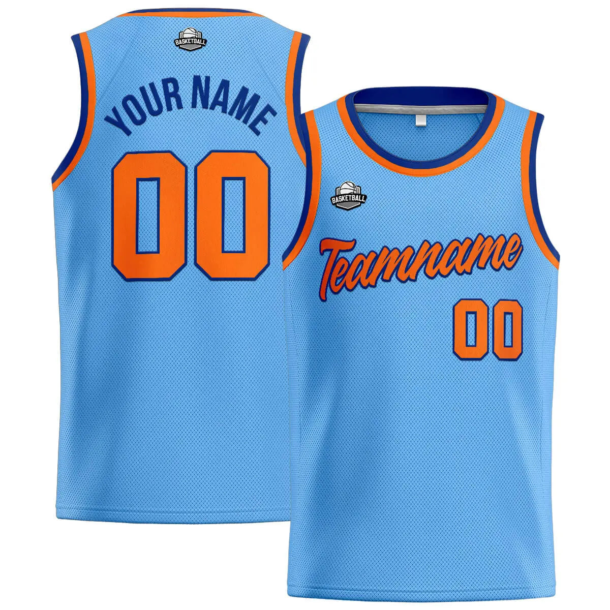 Custom Stitched Basketball Jersey for Men, Women  And Kids Light Blue-Oragen-Royal enthsush