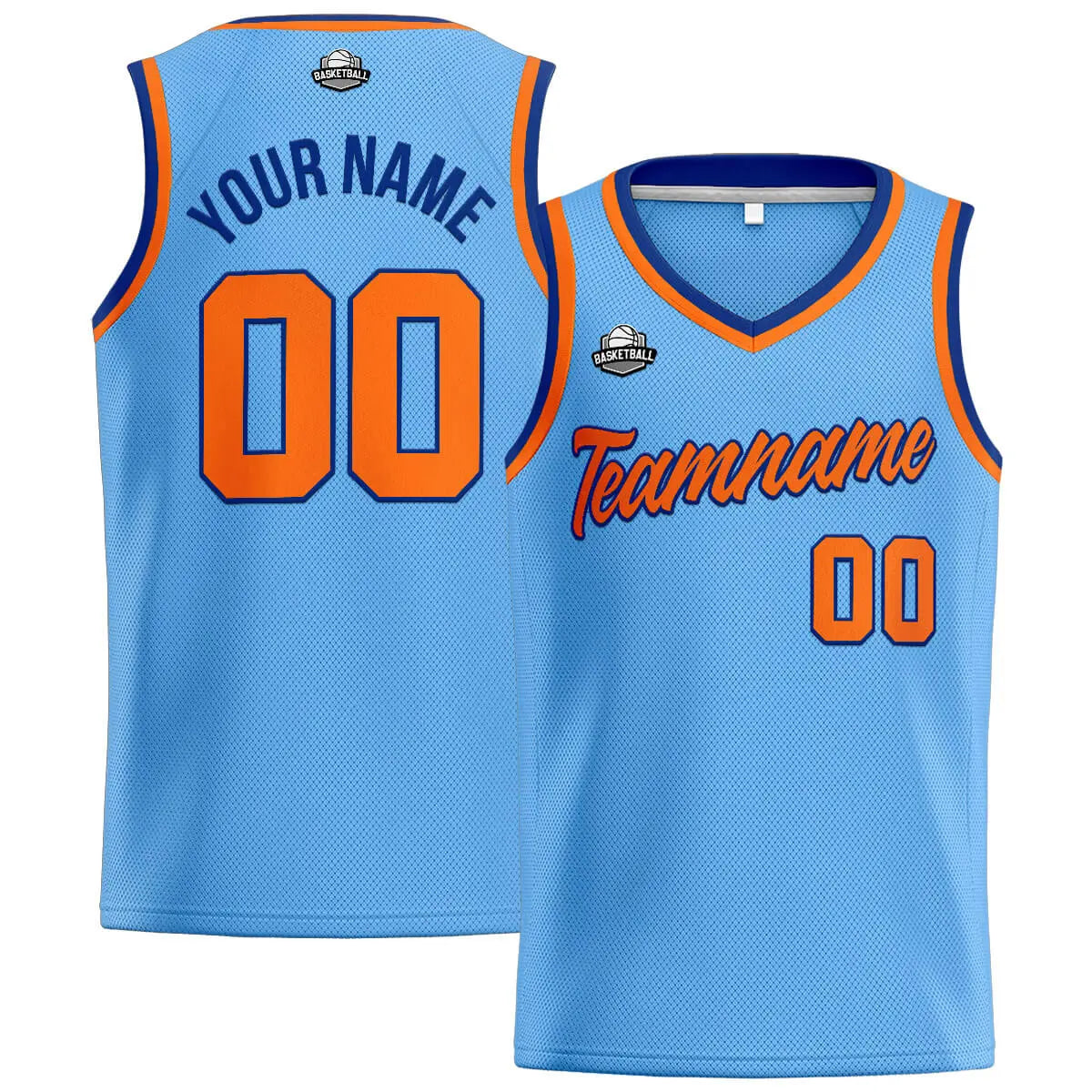 Custom Stitched Basketball Jersey for Men, Women  And Kids Light Blue-Oragen-Royal enthsush