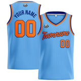 Custom Stitched Basketball Jersey for Men, Women  And Kids Light Blue-Oragen-Royal