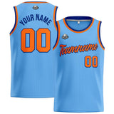 Custom Stitched Basketball Jersey for Men, Women  And Kids Light Blue-Oragen-Royal