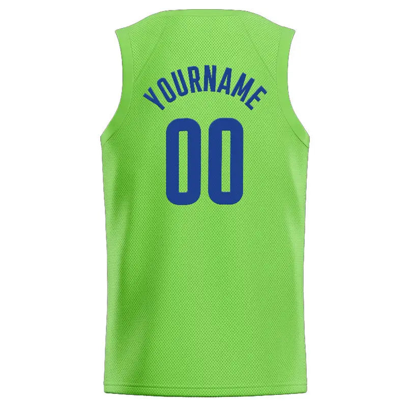 Custom Stitched Basketball Jersey for Men, Women And Kids Neon Green-Royal enthsush