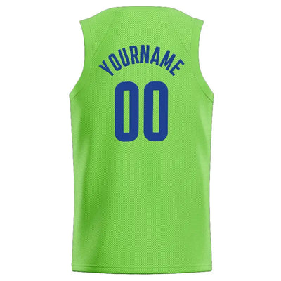 Custom Stitched Basketball Jersey for Men, Women And Kids Neon Green-Royal enthsush