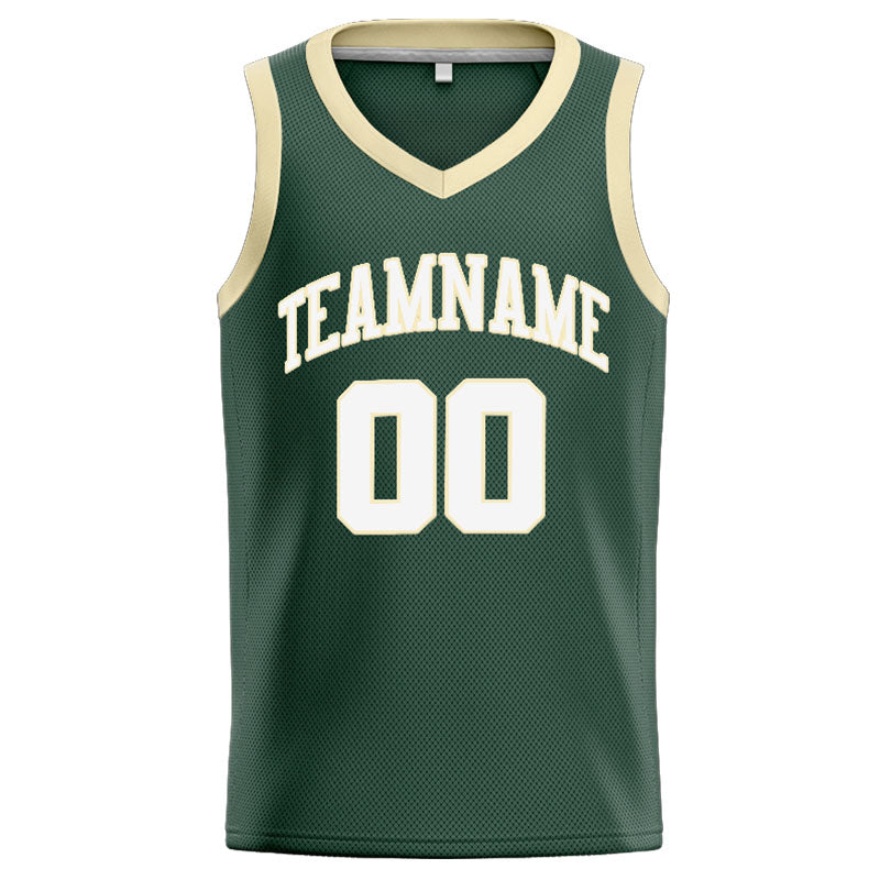 Custom Stitched Basketball Jersey for Men, Women And Kids Green-Cream-White enthsush