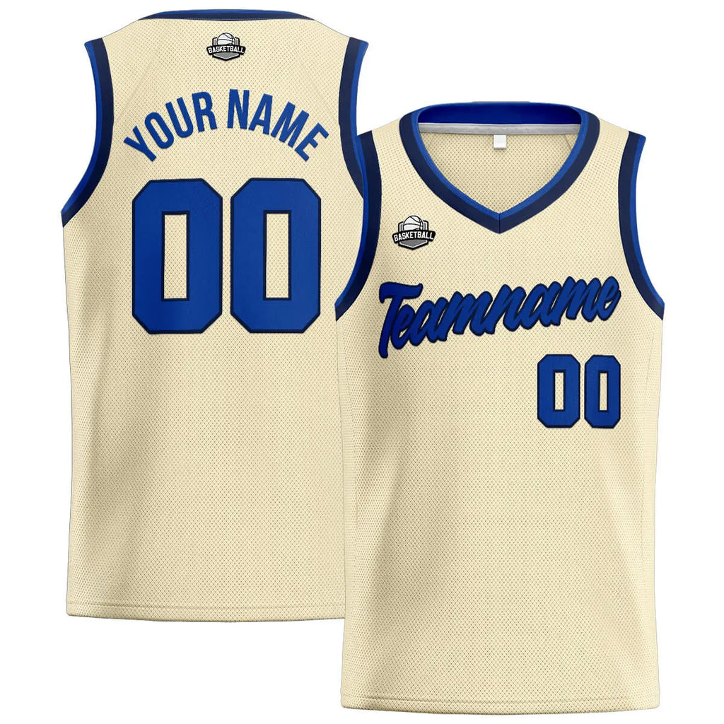 Custom Stitched Basketball Jersey for Men, Women  And Kids Cream-Royal-Navy enthsush