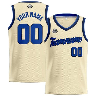 Custom Stitched Basketball Jersey for Men, Women  And Kids Cream-Royal-Navy enthsush