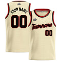 Custom Stitched Basketball Jersey for Men, Women  And Kids Cream-Black-Red enthsush
