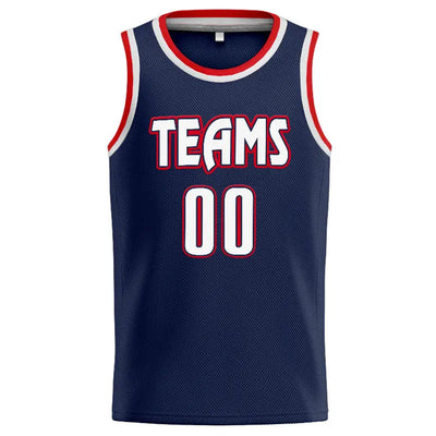 Custom Stitched Basketball Jersey for Men, Women And Kids Navy-White-Red enthsush