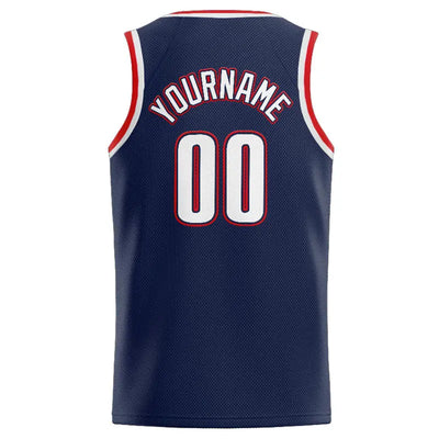 Custom Stitched Basketball Jersey for Men, Women And Kids Navy-White-Red enthsush