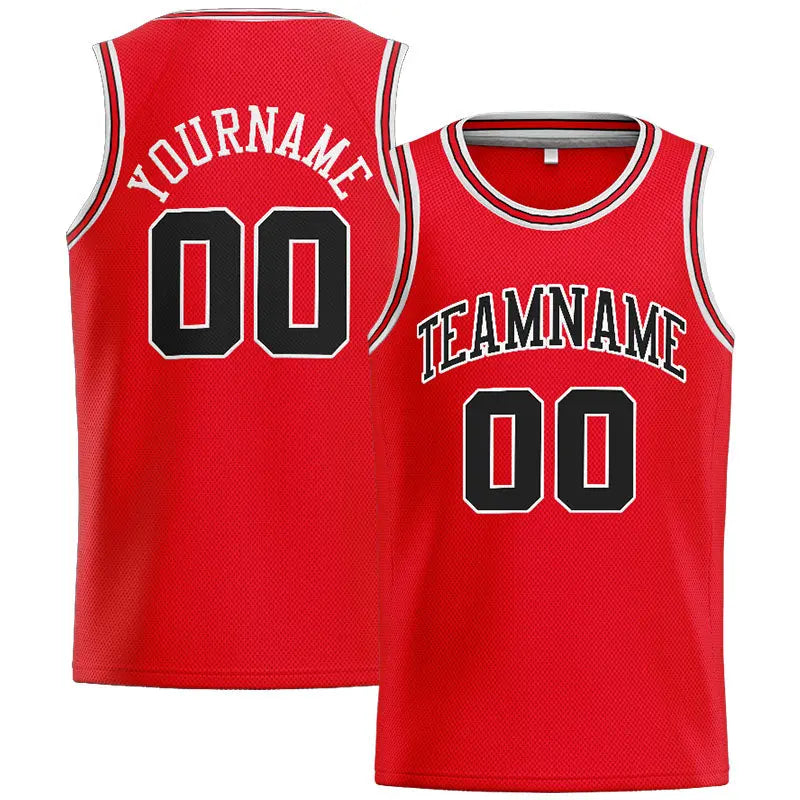 Custom Stitched Basketball Jersey for Men, Women And Kids Red-Black-White enthsush