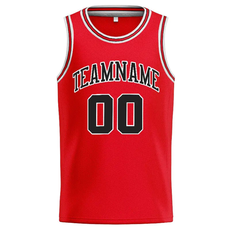 Custom Stitched Basketball Jersey for Men, Women And Kids Red-Black-White enthsush