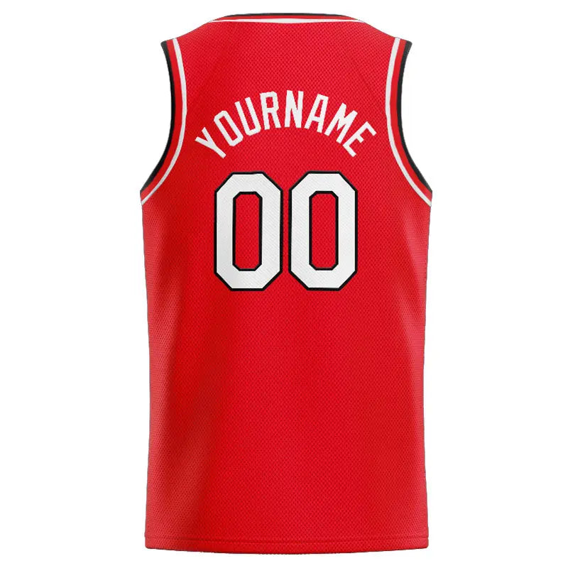 Custom Stitched Basketball Jersey for Men, Women And Kids Red-White-Black enthsush
