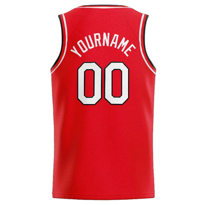 Custom Stitched Basketball Jersey for Men, Women And Kids Red-White-Black enthsush