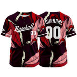 Custom Full Print Design Authentic Baseball Jersey red-black