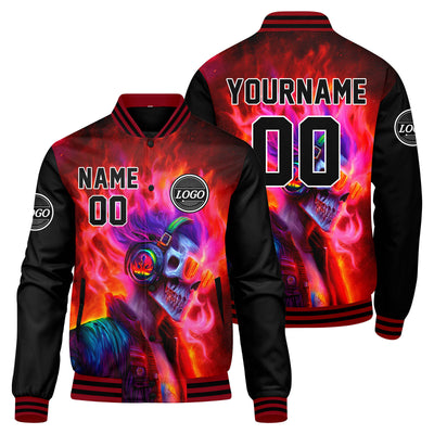 Custom Varsity Jacket Letterman jacket for Men, Women and Youth Red Black enthsush
