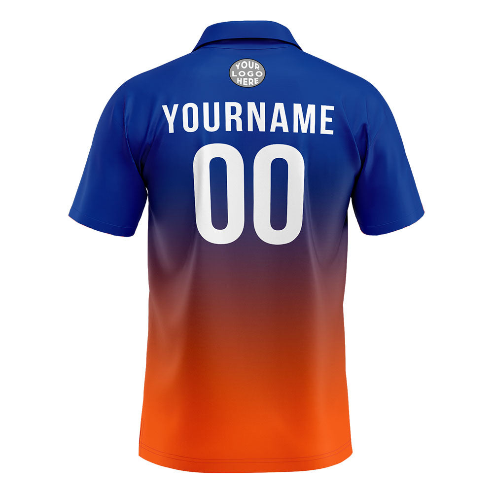 Custom Royal Orange Football Polo Shirts Add Your Unique Logo/Name/Number enthsush