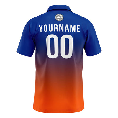 Custom Royal Orange Football Polo Shirts Add Your Unique Logo/Name/Number enthsush