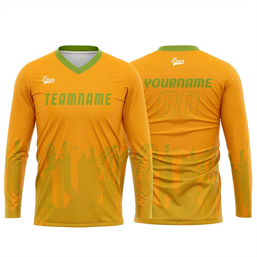 Custom Orange Green Basketball Soccer Football Shooting Long T-Shirt for Adults and Kids enthsush