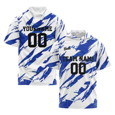 Custom White Blue Sleeve Hoodies for Men Women Shirts with Hoods Printed Name Logo enthsush