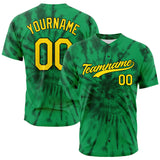 Custom Full Print Design Authentic Baseball Jersey green tie-dyed
