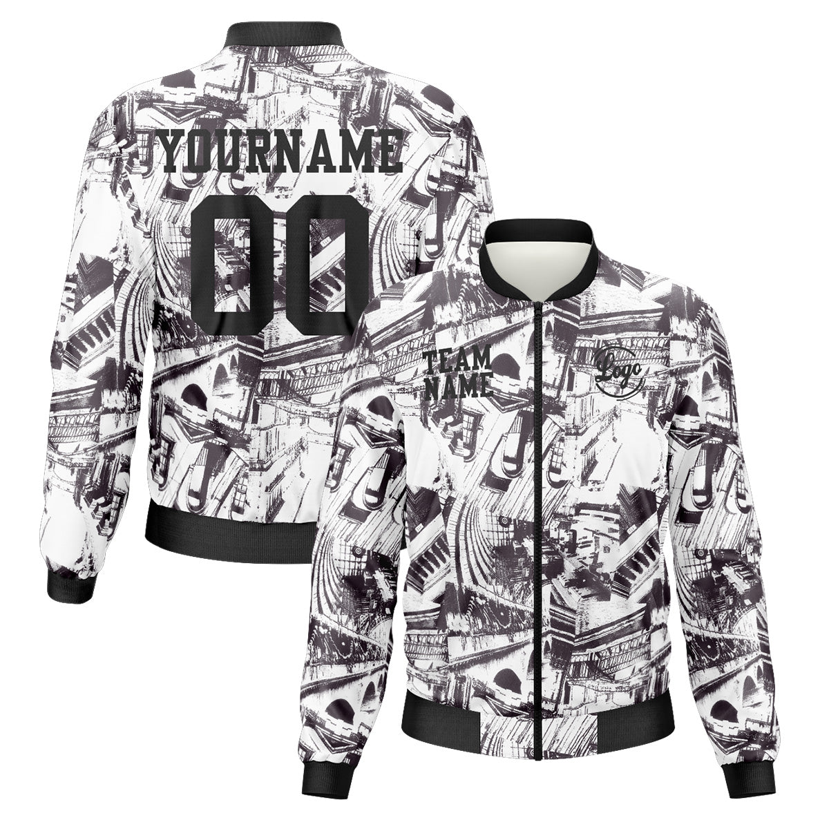 Custom Long Sleeve Windbreaker Jackets Uniform Printed Your Logo Name Number Architecture enthsush
